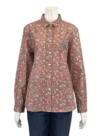 【サンプル】花柄プリントコーデュロイブラウス