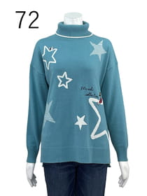 【サンプル】星柄インターシャニットプルオーバー