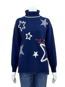 【サンプル】星柄インターシャニットプルオーバー