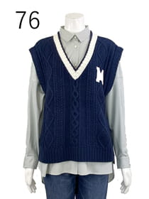 【サンプル】アラン編みプレッピーニットベスト