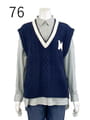 【サンプル】アラン編みプレッピーニットベスト