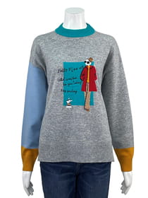 【サンプル】配色モックネックプルオーバー