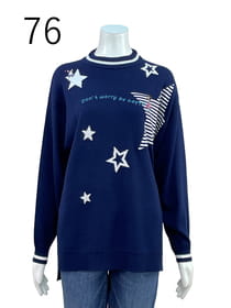 【サンプル】星柄インターシャニットプルオーバー