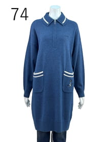 【サンプル】衿付きニットチュニックプルオーバー