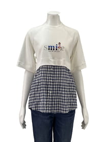 【サンプル】先染ギンガムドッキング　カットソー