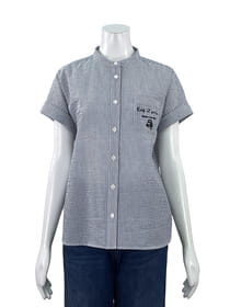 【サンプル】塩縮ストライプ　ブラウス