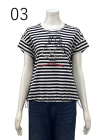 【サンプル】ボーダー柄クロップド丈　プルオーバー