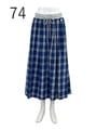 【サンプル】インディゴチェック　スカート