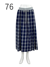 【サンプル】インディゴチェック　スカート