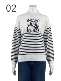 【サンプル】アンゴラ混ボーダー　プルオーバー