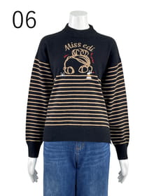 【サンプル】アンゴラ混ボーダー　プルオーバー