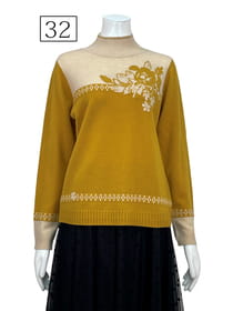【サンプル】カシミヤ胸元ジャガードプルオーバー