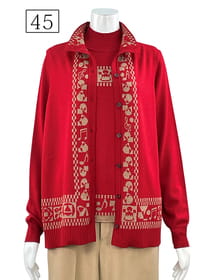 【サンプル】音符ジャガードベスト