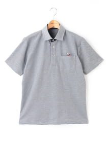 【SNOOPY】 シャンブレー半袖ポロシャツ