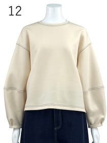 綿混ダンボール配色ステッチ カットソー