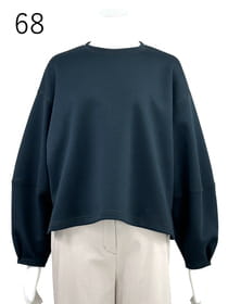 綿混ダンボール配色ステッチ カットソー