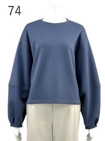 綿混ダンボール配色ステッチ カットソー