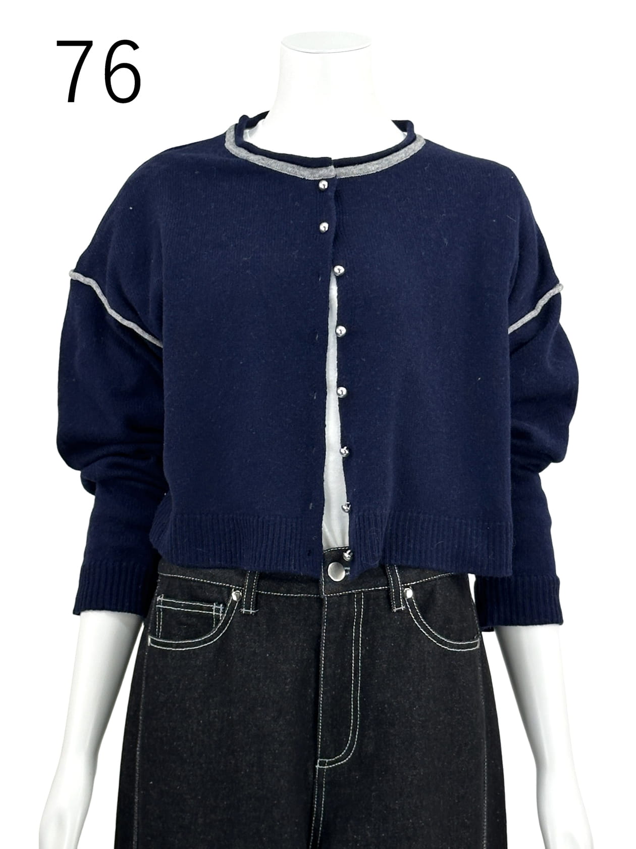 中空ニットショート カーディガン