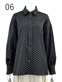 マットストレッチサテン 比翼シャツ