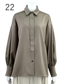 マットストレッチサテン 比翼シャツ