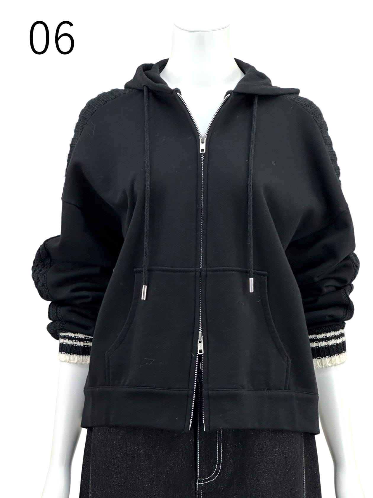 フレンチテリー×ニット・コンビパーカー