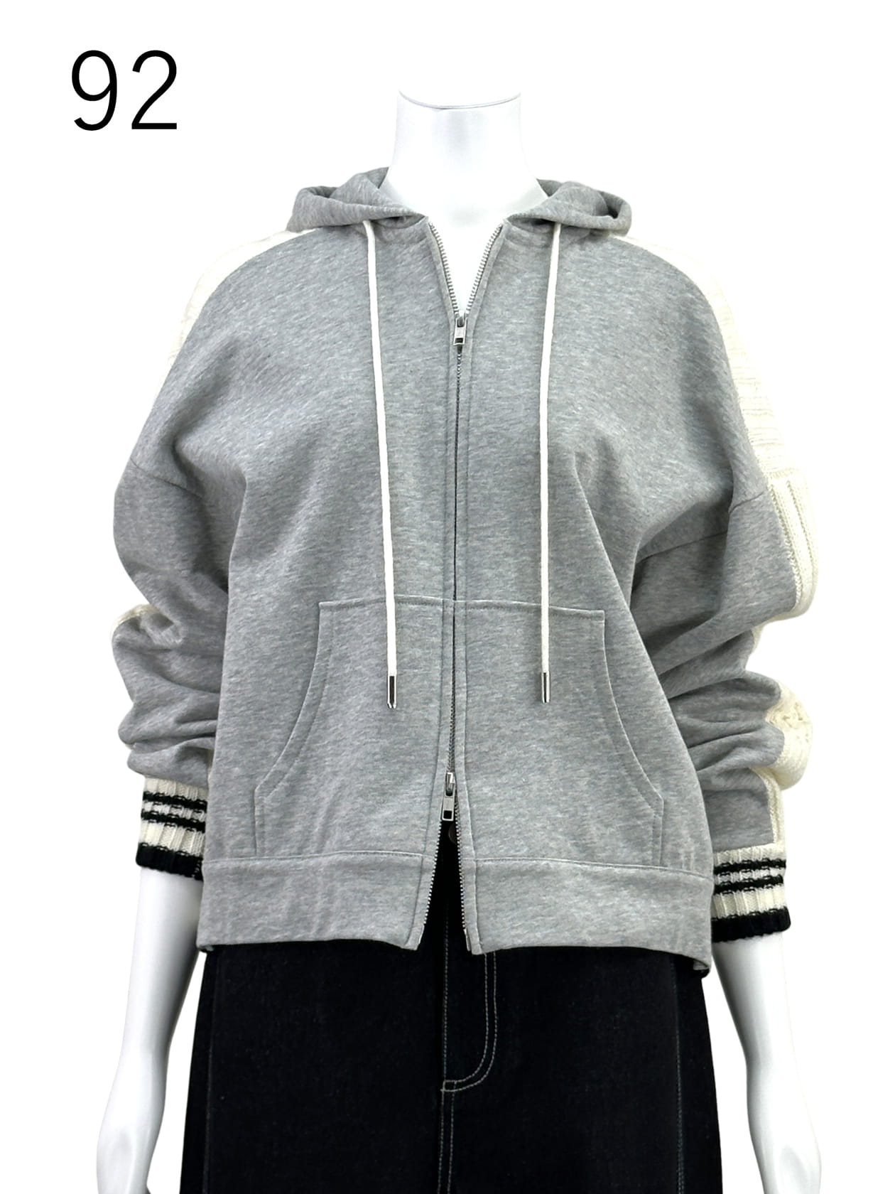 フレンチテリー×ニット・コンビパーカー