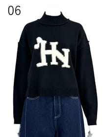 アルパカ混 ハイネック ショートニット