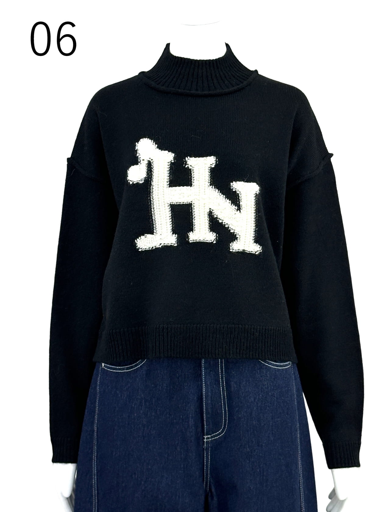 アルパカ混 ハイネック ショートニット