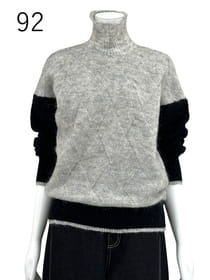モヘヤ混・バイカラー・編地変化 プルオーバー