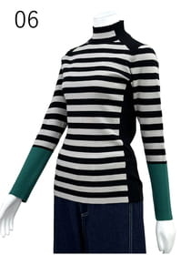 ストレッチリブニット・配色 プルオーバー