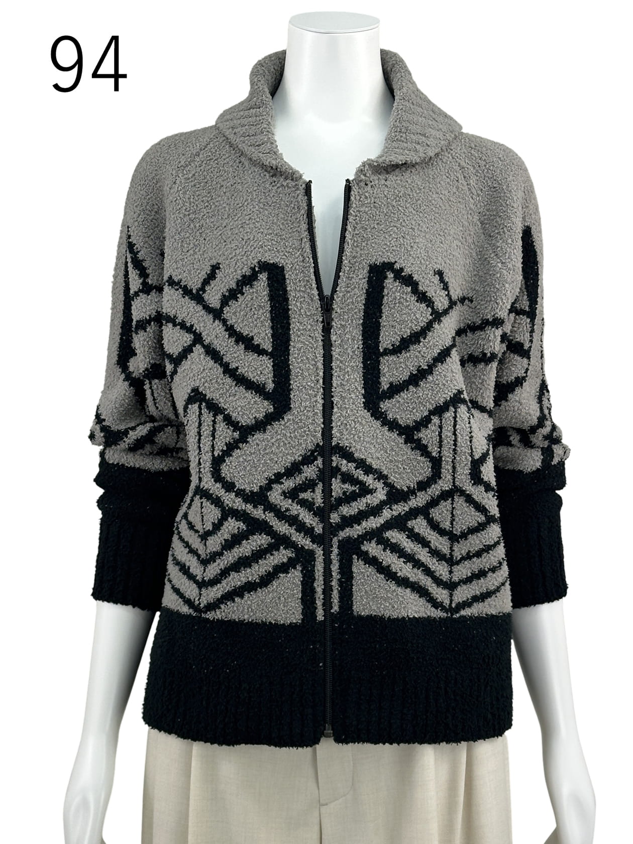 ソフトモール・ジャカード Zipカーディガン