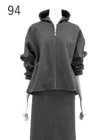 ストレッチニット Zipフードブラウス