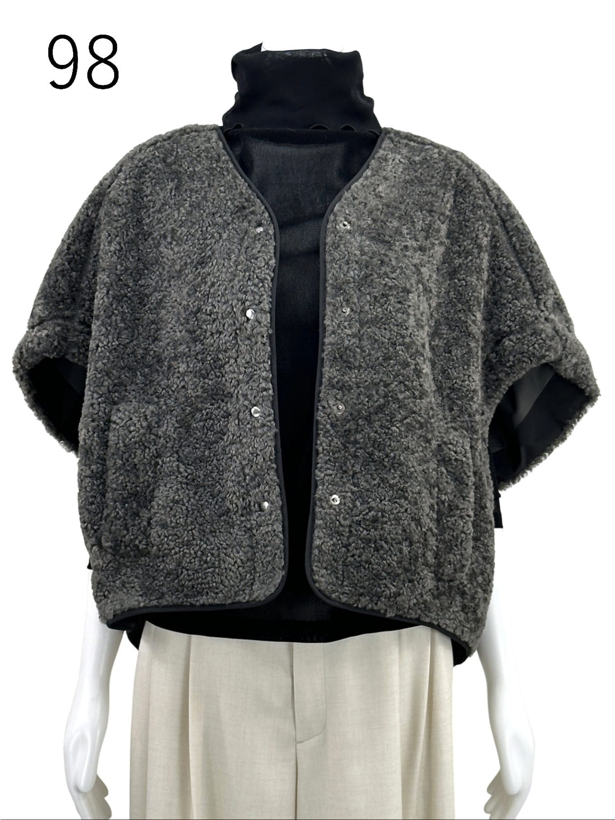 ボア素材 クロップドベスト