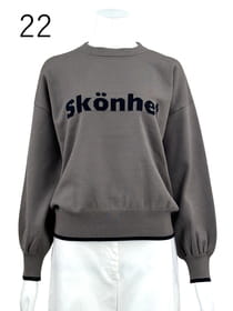 もちもちニット ロゴプルオーバー