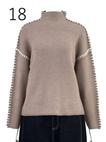 クラフトステッチ リブプルオーバー