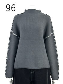 クラフトステッチ リブプルオーバー