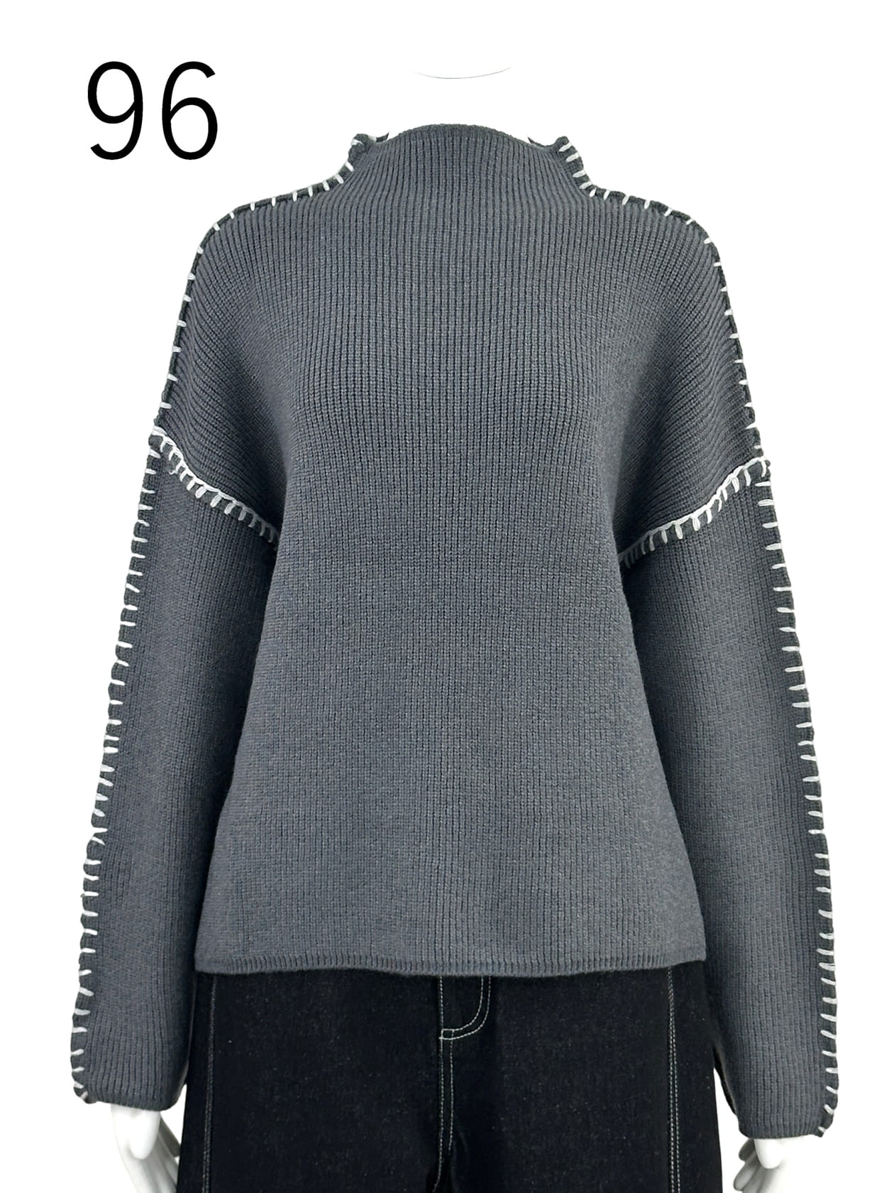 クラフトステッチ リブプルオーバー