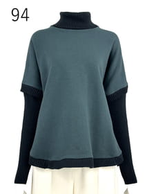 マントシルエット コンビプルオーバー