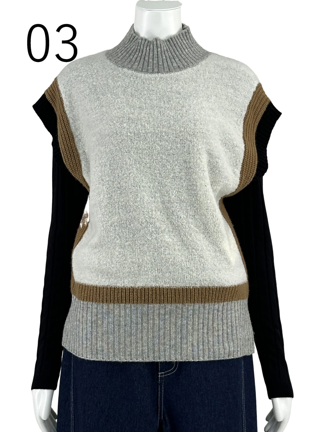 ループヤーン 配色ベスト