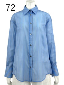 シルキーコットン ピンストライプシャツ