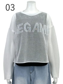 ロゴ メッシュニットプルオーバー