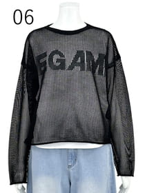 ロゴ メッシュニットプルオーバー