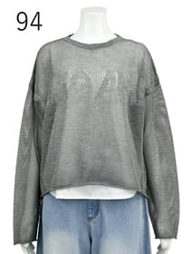 ロゴ メッシュニットプルオーバー