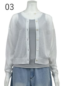 リネンブレンド シアーニットカーディガン