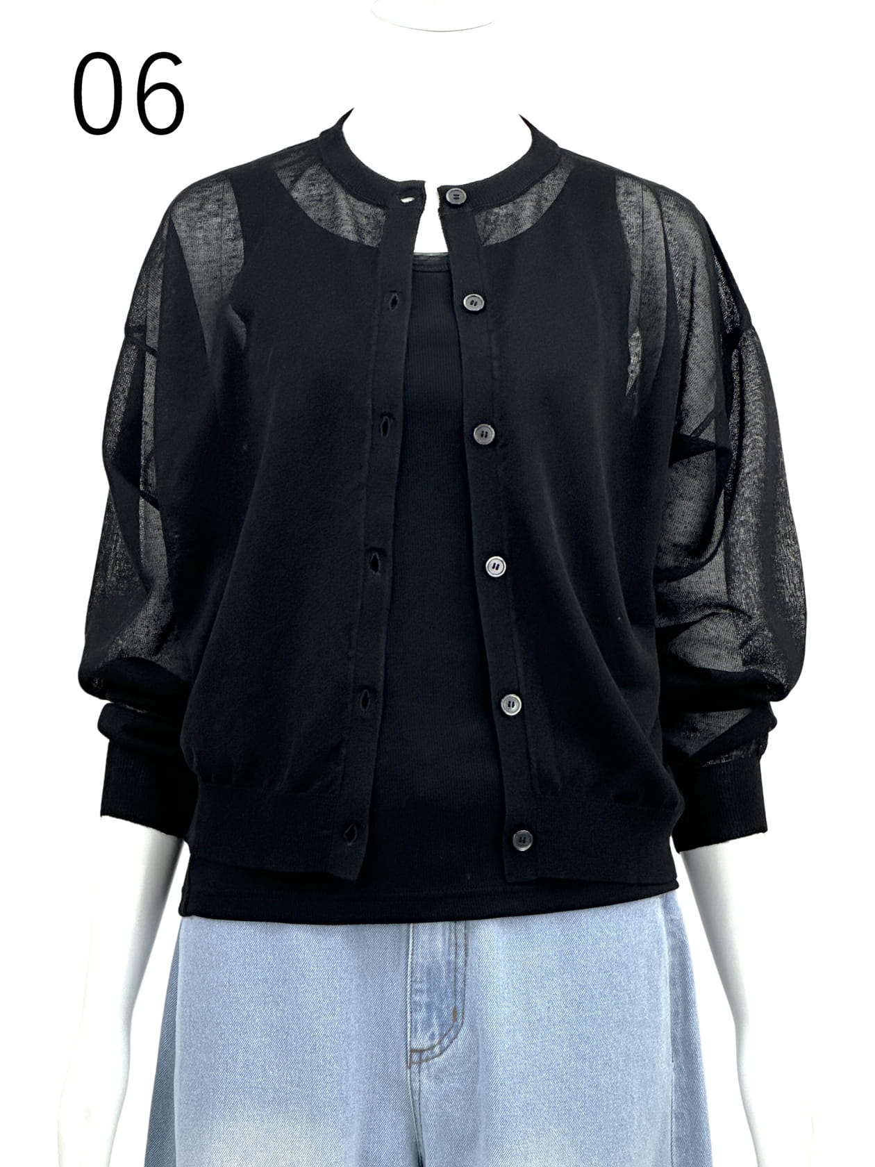 リネンブレンド シアーニットカーディガン