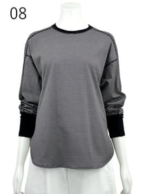 シルキーコットン天竺 ボーダー 長袖カットソー