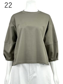 ファインポンチ ランタンスリーブ 七分袖カットソー
