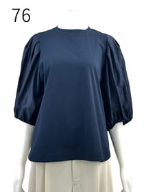 シルキーハイゲージ バンドカラー コンビトップス