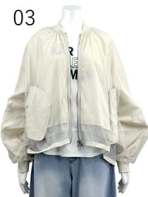 シアーモチーフ ナイロンタフタブルゾン