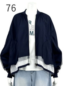 シアーモチーフ ナイロンタフタブルゾン